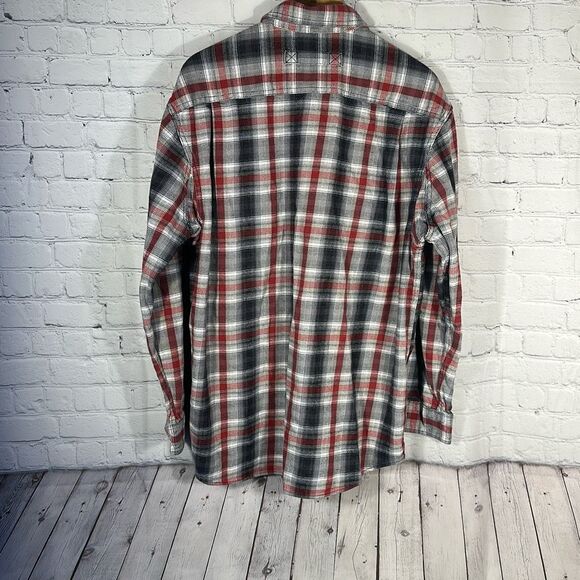 Duluth Trading Shirt Mens Large Burlyweight Flannel Plaid Long Sleeve Shirt L - Picture 4 of 6